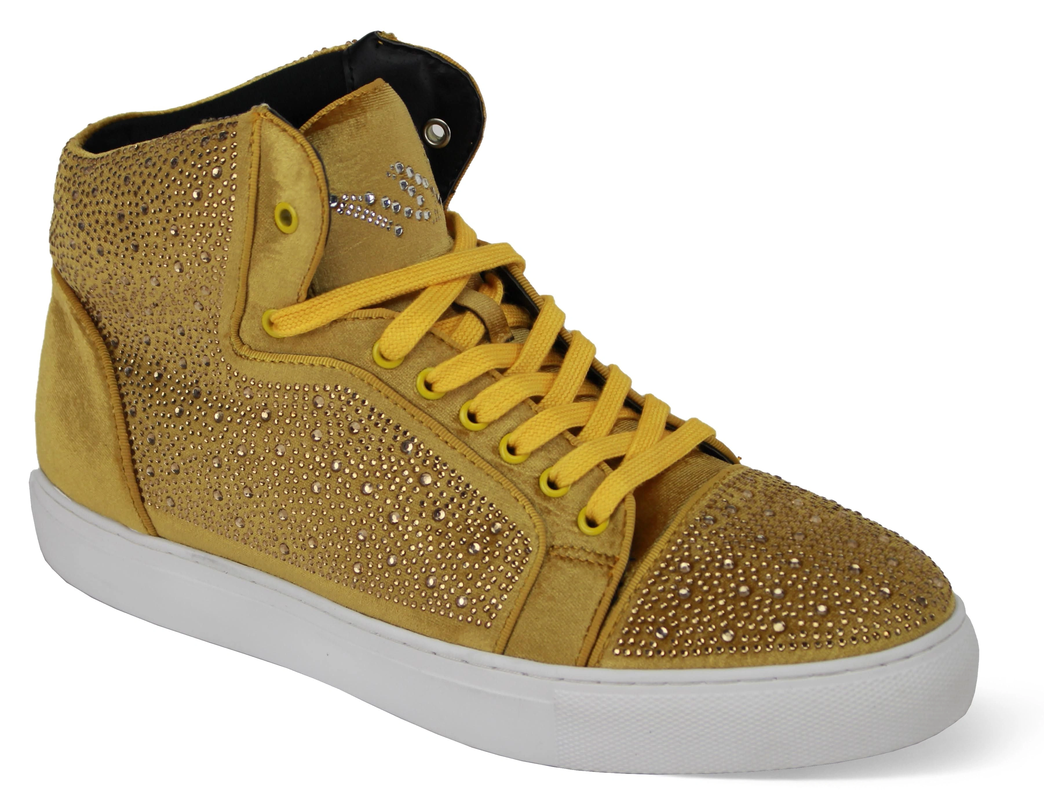 Błyszczące Złoto: Męskie Sneakersy Zamszowe AM FLASH - Blask i Styl!